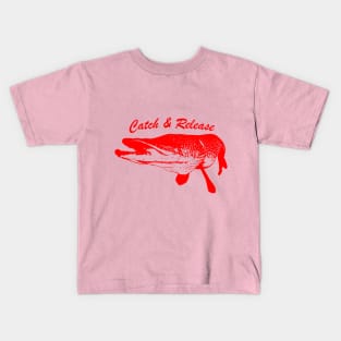 Catch and Release Series, Pike, Red color Kids T-Shirt